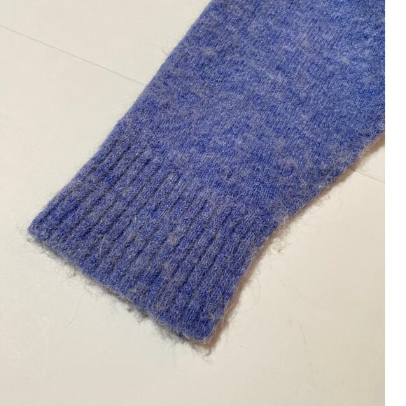 MAGASCHONI Womens S Inside Out V-Neck Long Sleeve Sweater Alpaca Wool Blend Blue - Picture 8 of 11